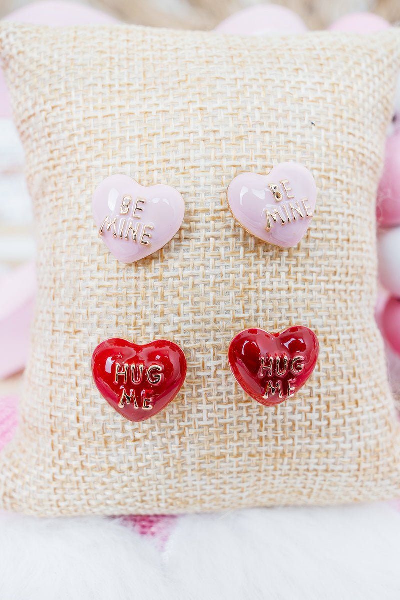 Pink & Red Sweet Talk Earrings 2 Pair Set - Wholesale Accessory Market