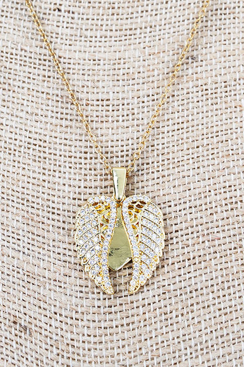 Shiny Luxe Heart & Halo Crystal Goldtone Necklace - Wholesale Accessory Market