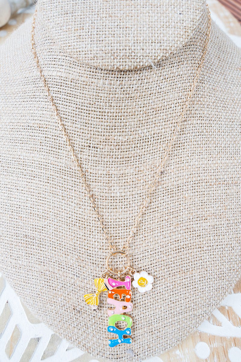 Shiny Luxe Teach Time Coquette Goldtone Necklace - Wholesale Accessory Market