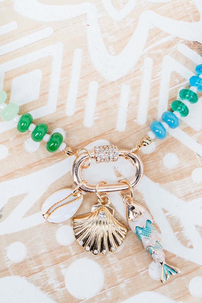 Shiny Luxe Mahana Bay Blue Multi Beaded Necklace - Wholesale Accessory Market