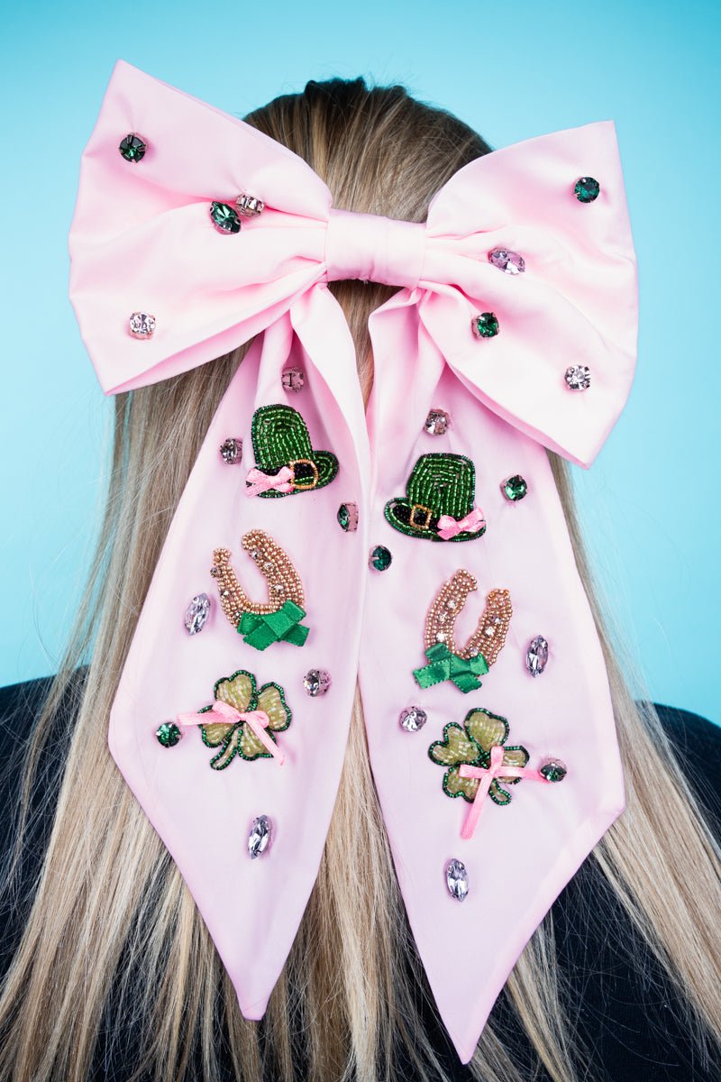 Viola Lucky Day Pink Hair Bow Barrette - Wholesale Accessory Market