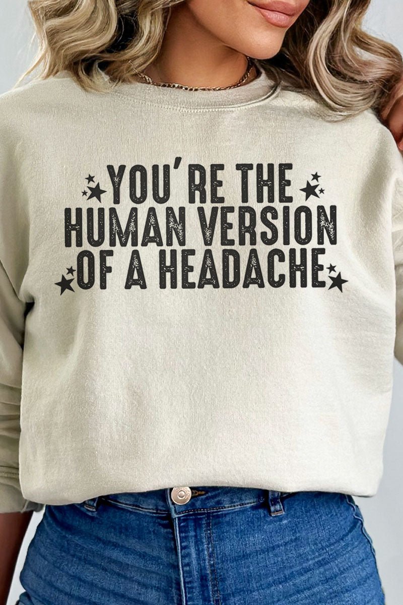 Human Version Of A Headache Heavy-weight Crew Sweatshirt - Wholesale Accessory Market