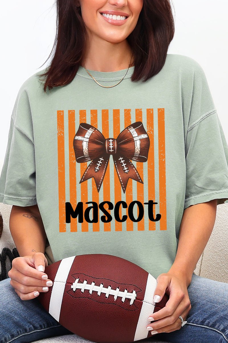 Personalized Orange Varsity Bow Comfort Colors Adult Ring-Spun Cotton Tee *Enter Mascot Name - Wholesale Accessory Market