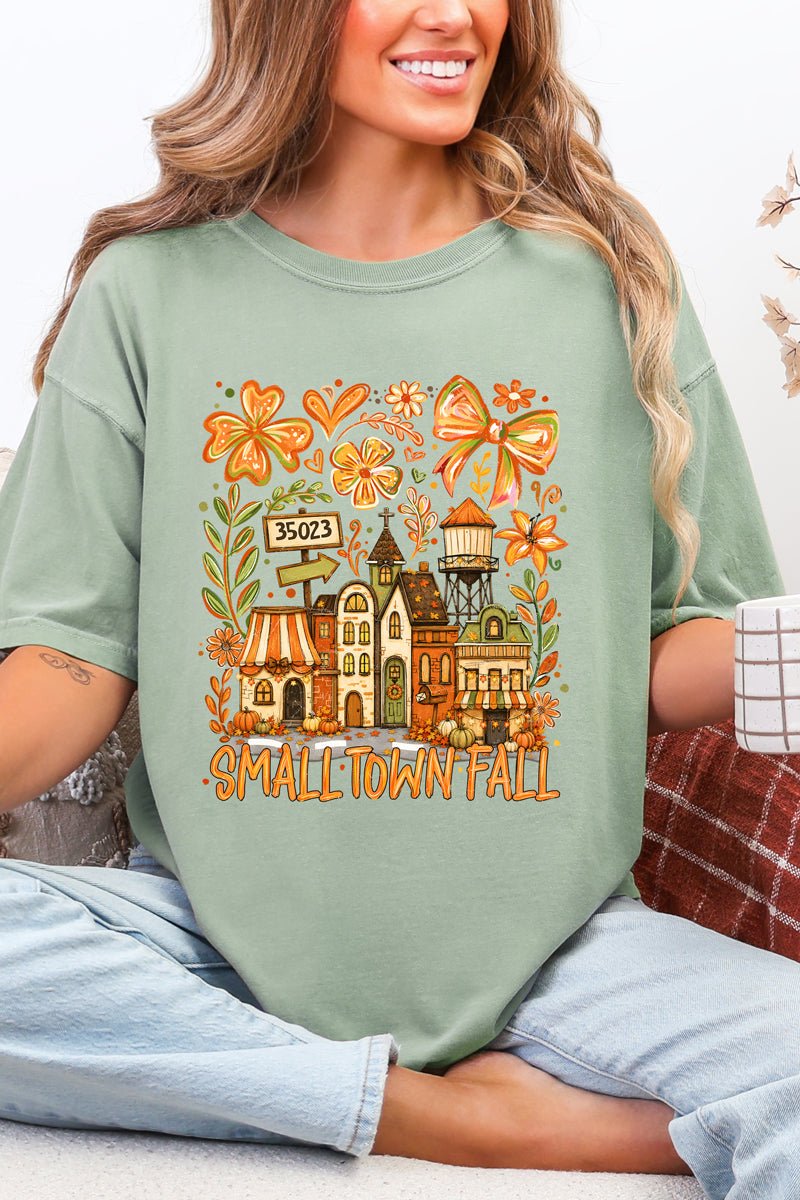 Personalized Small Town Fall Comfort Colors Adult Ring-Spun Cotton Tee *Enter Zip Code - Wholesale Accessory Market