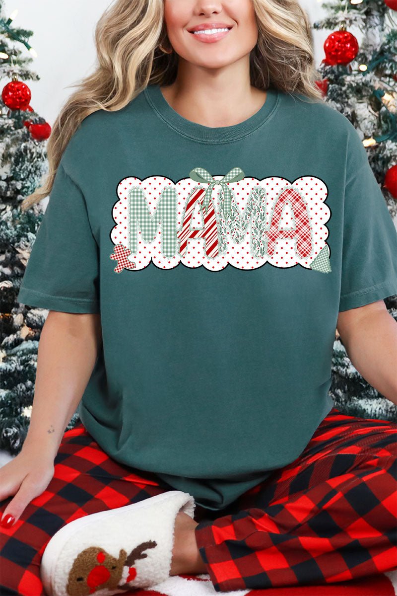 Green And Gingham Christmas Custom Name Comfort Colors Adult Ring - Spun Cotton Tee *Personalize Your Name - Wholesale Accessory Market