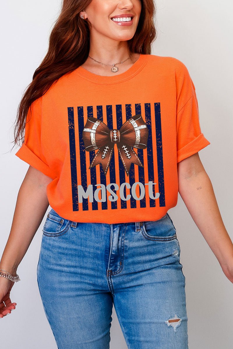 Personalized Navy Varsity Bow Comfort Colors Adult Ring-Spun Cotton Tee *Enter Mascot Name - Wholesale Accessory Market