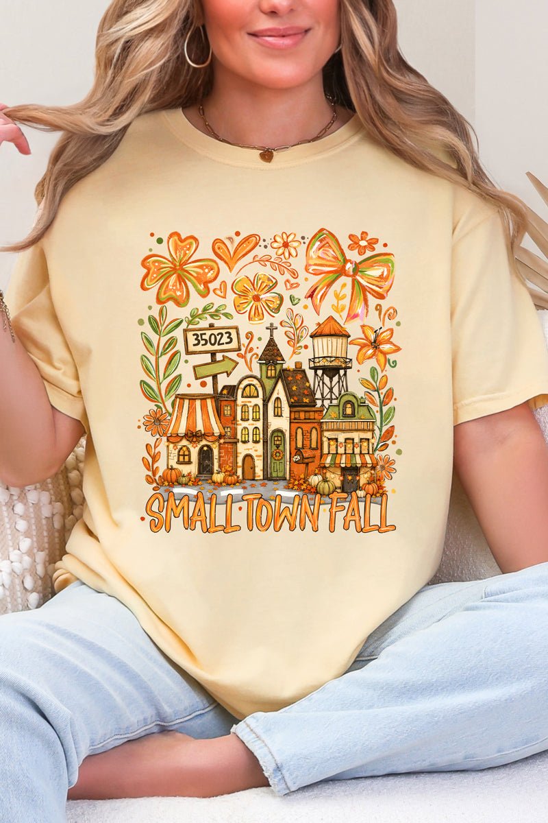 Personalized Small Town Fall Comfort Colors Adult Ring-Spun Cotton Tee *Enter Zip Code - Wholesale Accessory Market