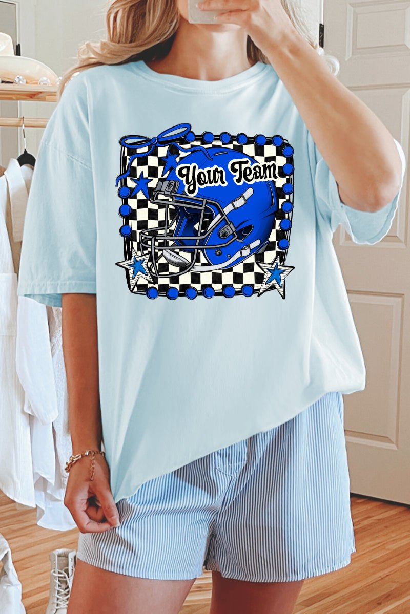 Doodle Royal Football Pride Comfort Colors Adult Ring - Spun Cotton Tee *Personalize Your Team Name - Wholesale Accessory Market