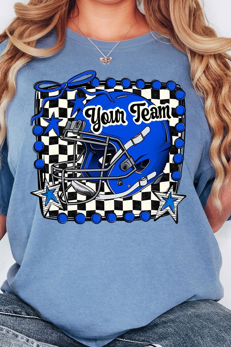 Doodle Royal Football Pride Comfort Colors Adult Ring - Spun Cotton Tee *Personalize Your Team Name - Wholesale Accessory Market