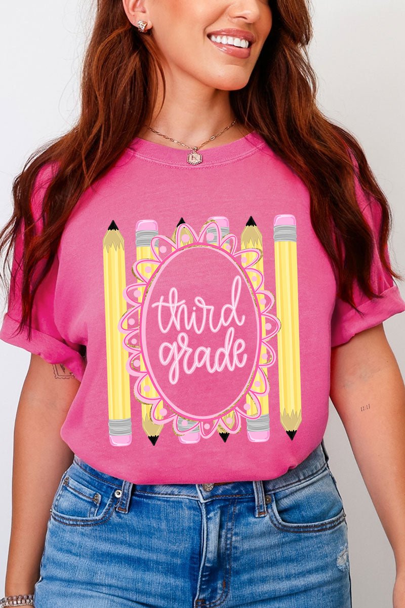 Pencil Perfect: Grade School Collection Comfort Colors Adult Ring-Spun Cotton Tee *Choose Your Grade - Wholesale Accessory Market
