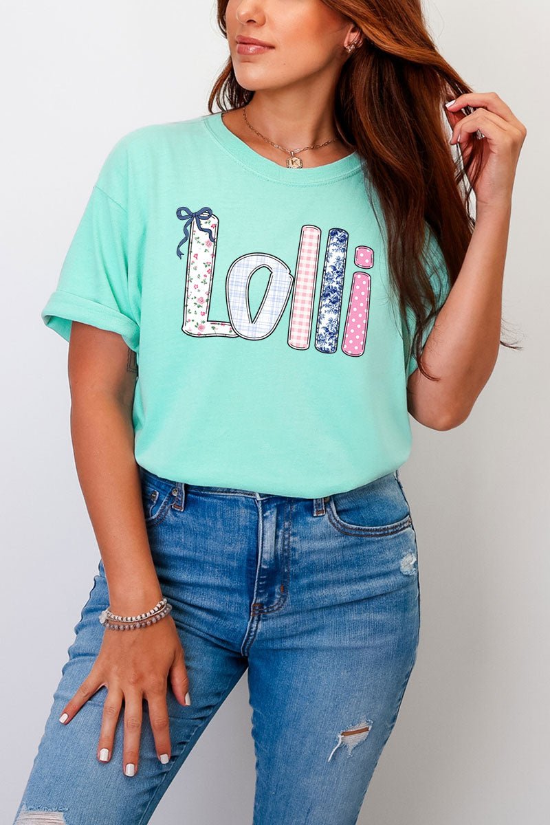 Gingham Garden Custom Name Comfort Colors Adult Ring - Spun Cotton Tee *Personalize Your Name - Wholesale Accessory Market