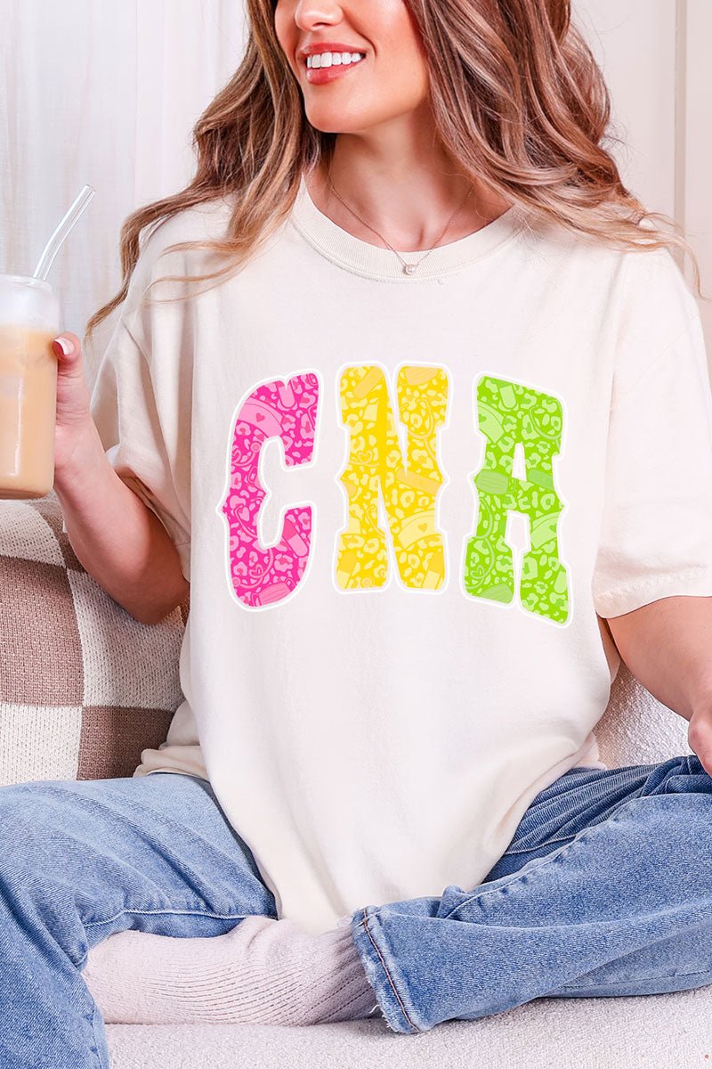 Personalized Neon Care Crew Comfort Colors Adult Ring - Spun Cotton Tee *Choose Title - Wholesale Accessory Market