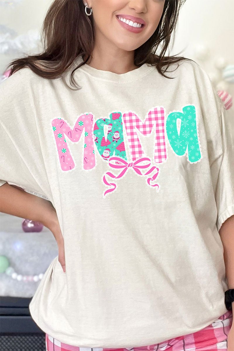 Pink And Preppy Christmas Custom Name Comfort Colors Adult Ring - Spun Cotton Tee *Personalize Your Name - Wholesale Accessory Market