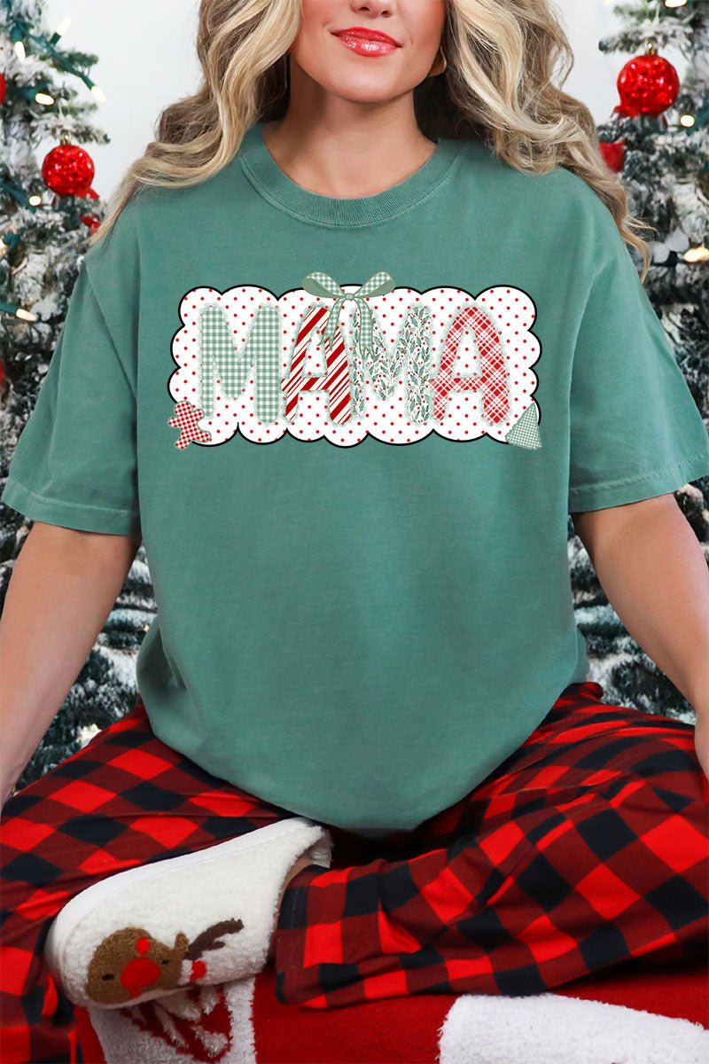 Green And Gingham Christmas Custom Name Comfort Colors Adult Ring - Spun Cotton Tee *Personalize Your Name - Wholesale Accessory Market