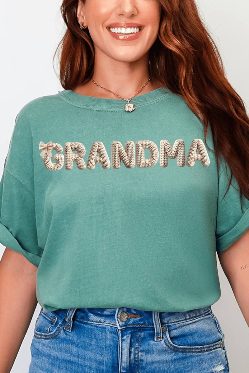 White Faux Knitted Custom Name Comfort Colors Adult Ring - Spun Cotton Tee *Personalize Your Name - Wholesale Accessory Market