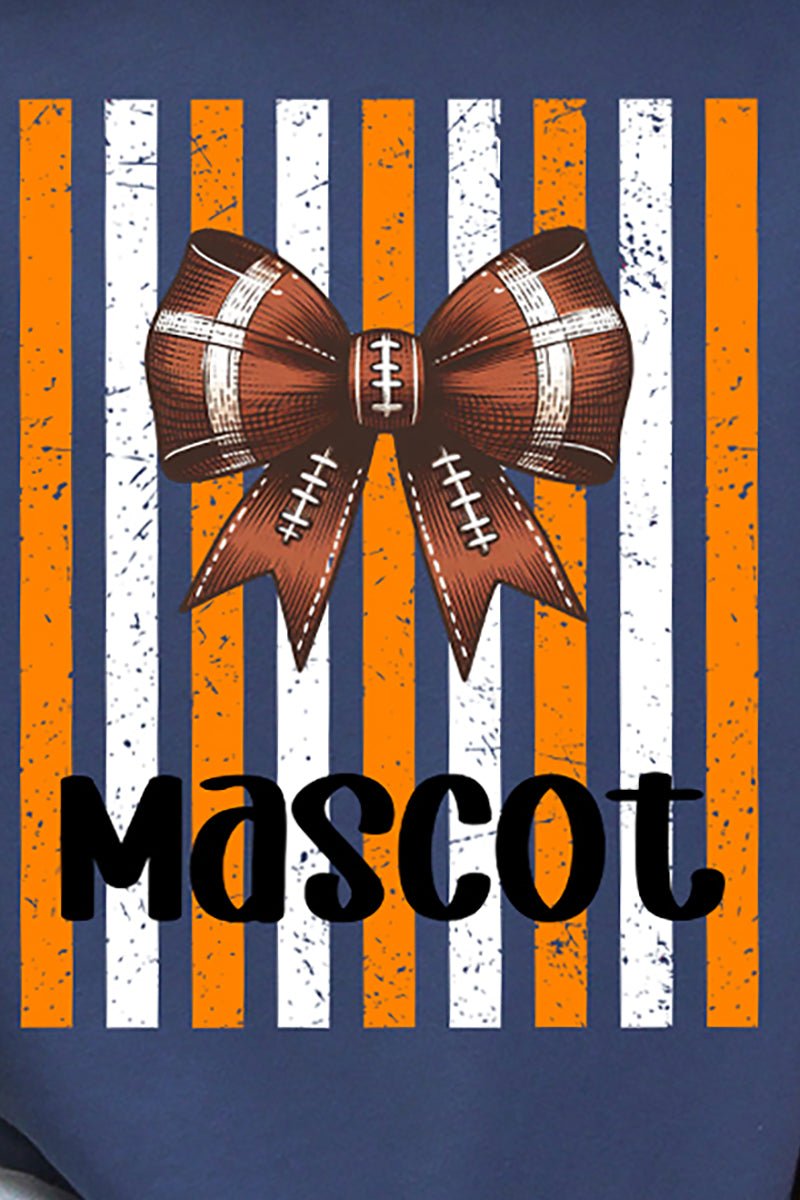 Personalized Fiery Orange & White Varsity Bow Comfort Colors Adult Ring-Spun Cotton Tee *Enter Mascot Name - Wholesale Accessory Market