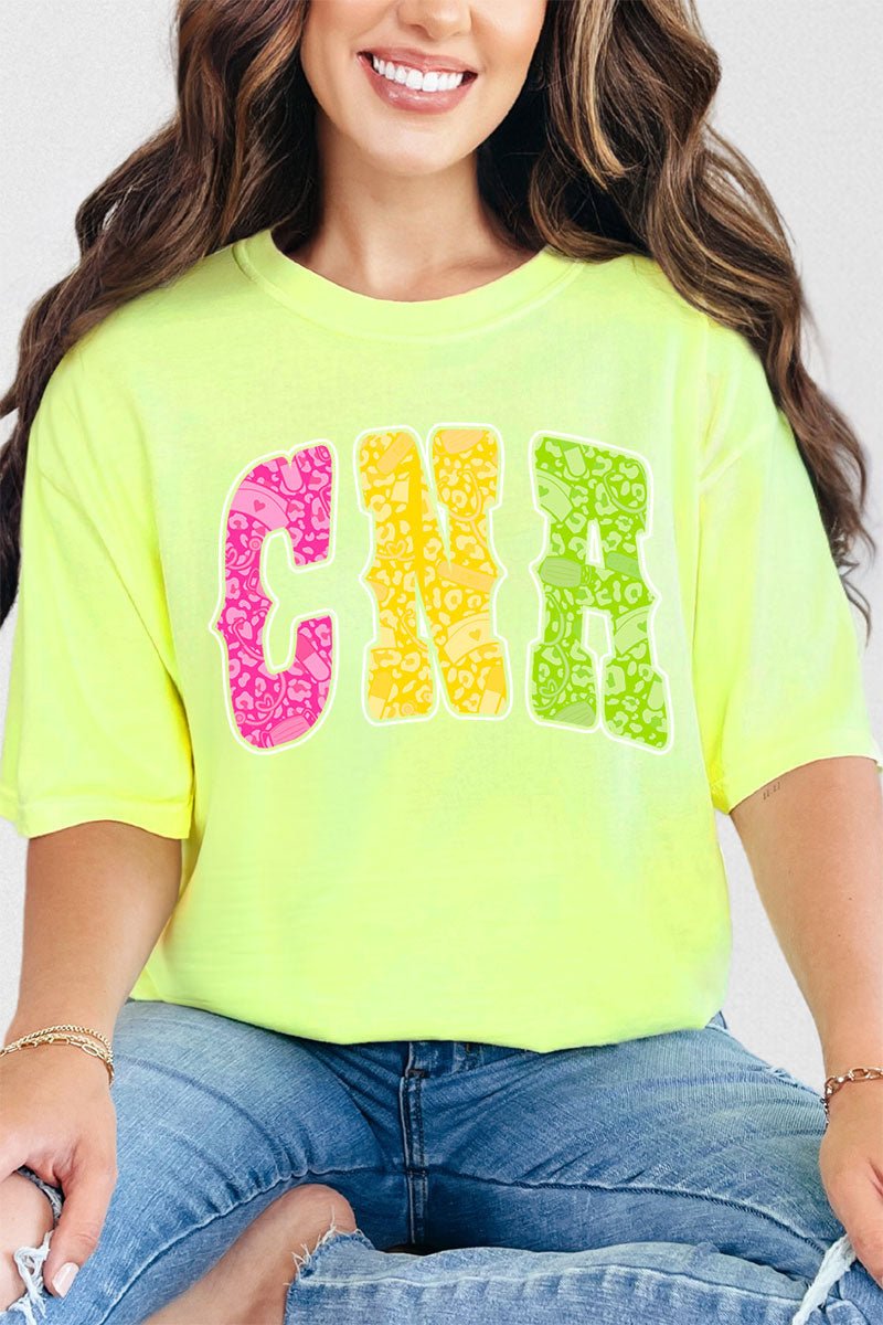 Personalized Neon Care Crew Comfort Colors Adult Ring - Spun Cotton Tee *Choose Title - Wholesale Accessory Market
