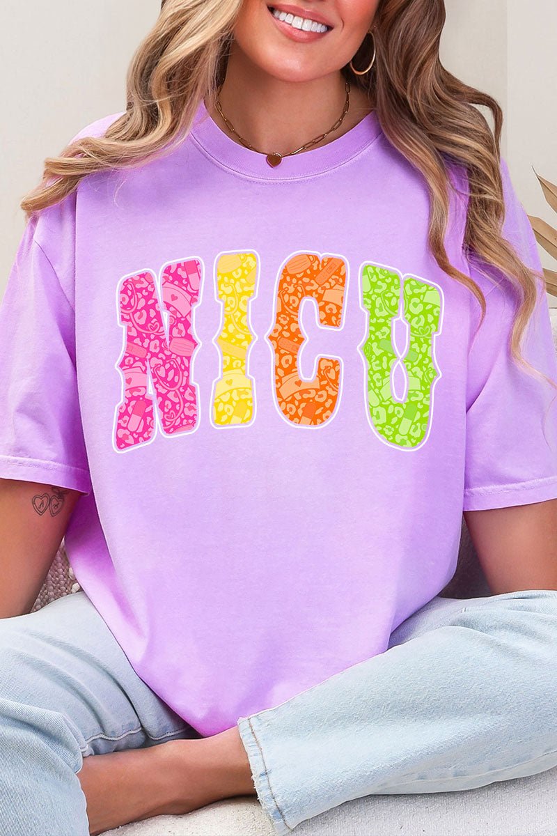 Personalized Neon Care Crew Comfort Colors Adult Ring - Spun Cotton Tee *Choose Title - Wholesale Accessory Market