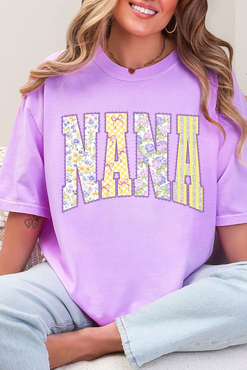 Personalized Purple Scalloped Mom Name Comfort Colors Adult Ring - Spun Cotton Tee - Wholesale Accessory Market