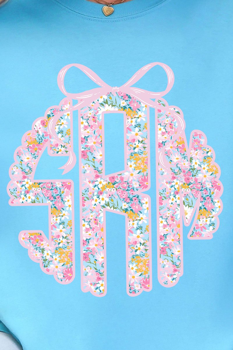 Garden Party Monogram Comfort Colors Adult Ring - Spun Cotton Tee - Wholesale Accessory Market
