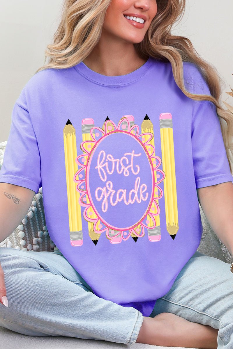 Pencil Perfect: Grade School Collection Comfort Colors Adult Ring-Spun Cotton Tee *Choose Your Grade - Wholesale Accessory Market