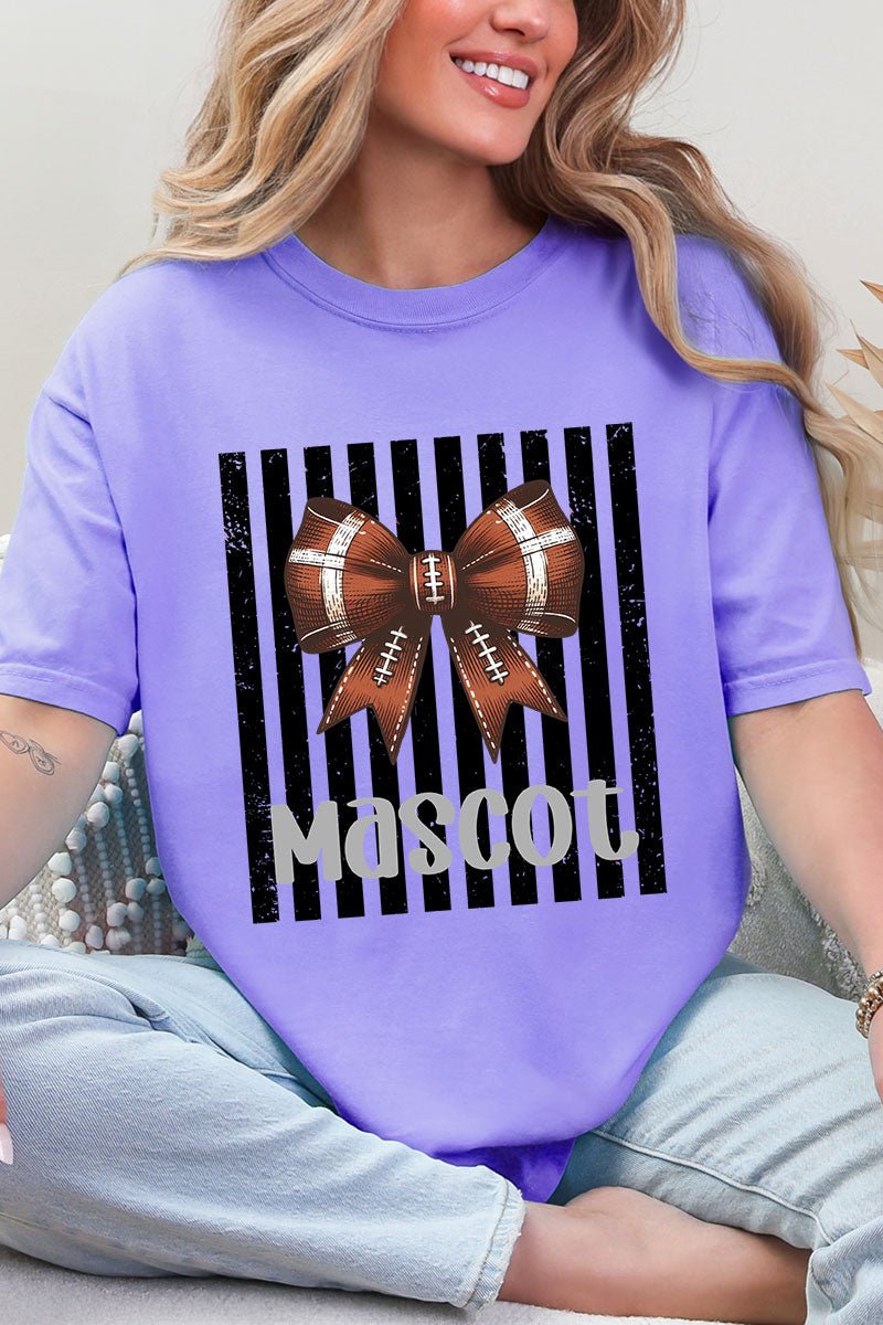Personalized Black Varsity Bow Comfort Colors Adult Ring-Spun Cotton Tee *Enter Mascot Name - Wholesale Accessory Market