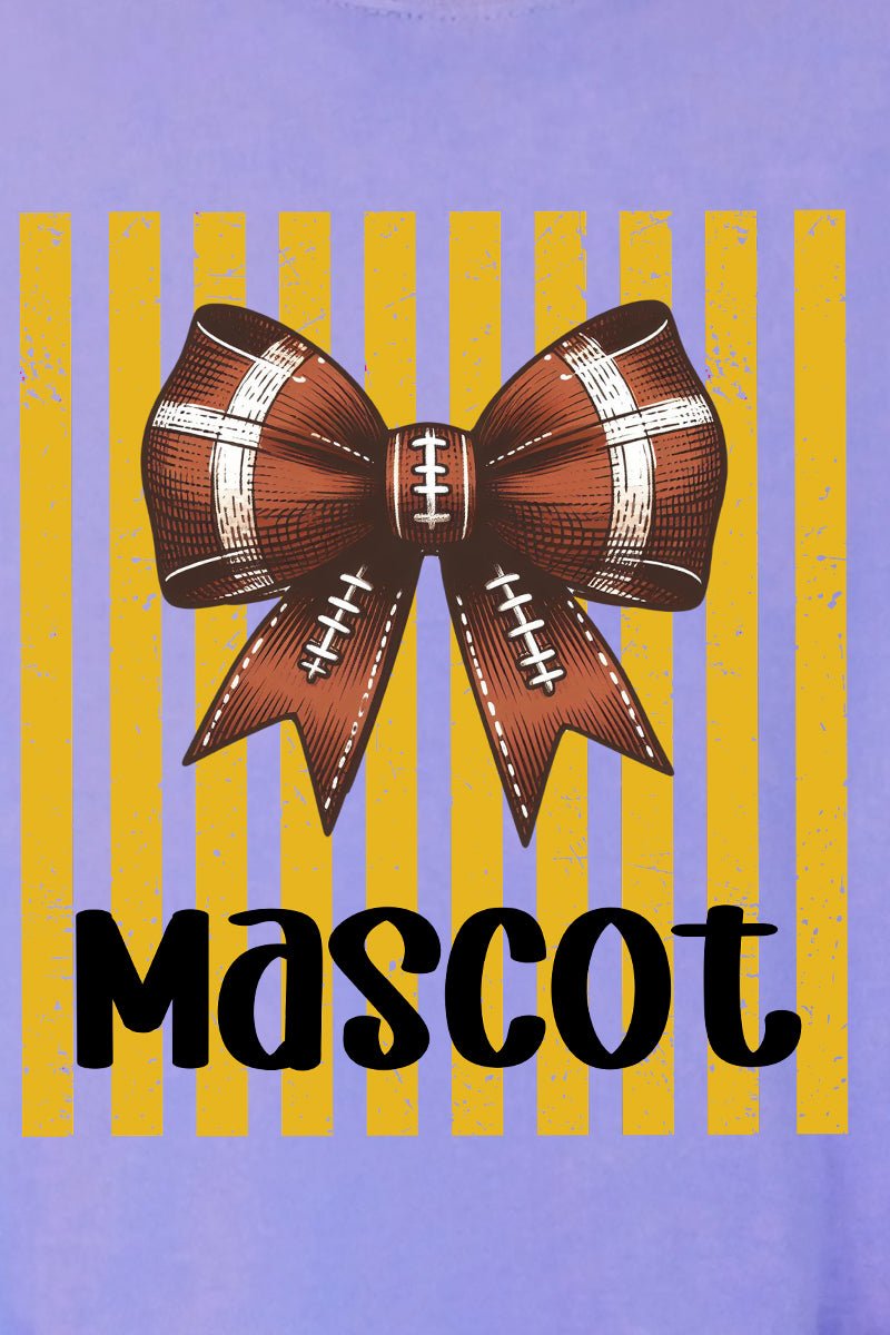 Personalized Yellow Gold Varsity Bow Comfort Colors Adult Ring-Spun Cotton Tee *Enter Mascot Name - Wholesale Accessory Market