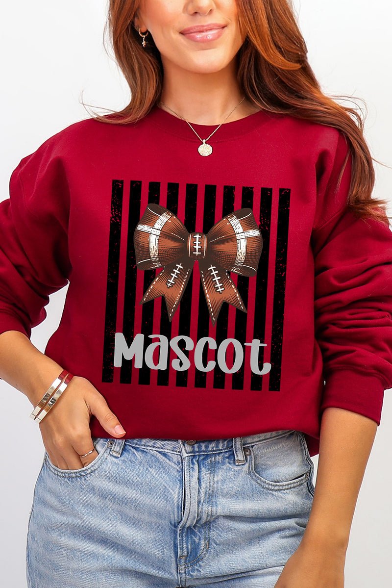 Personalized Black Varsity Bow Heavy Blend Crew Sweatshirt *Enter Mascot Name - Wholesale Accessory Market