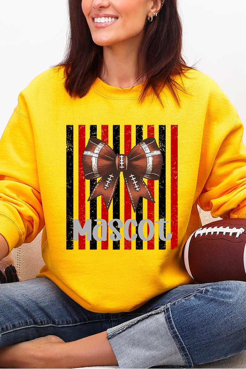 Personalized Red & Black Varsity Bow Heavy Blend Crew Sweatshirt *Enter Mascot Name - Wholesale Accessory Market