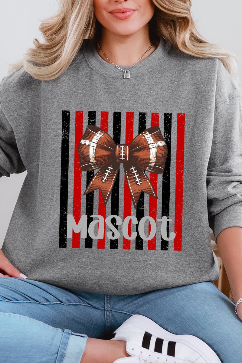 Personalized Red & Black Varsity Bow Heavy Blend Crew Sweatshirt *Enter Mascot Name - Wholesale Accessory Market