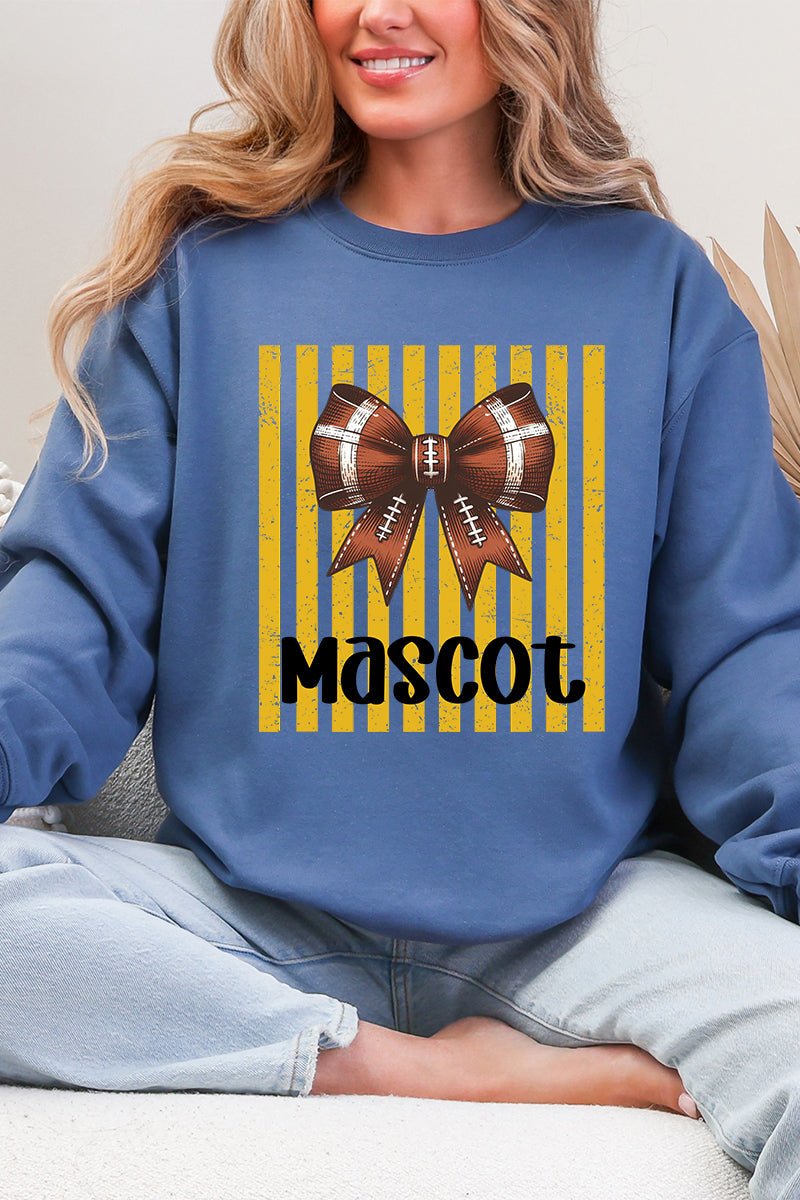 Personalized Yellow Gold Varsity Bow Heavy Blend Crew Sweatshirt *Enter Mascot Name - Wholesale Accessory Market