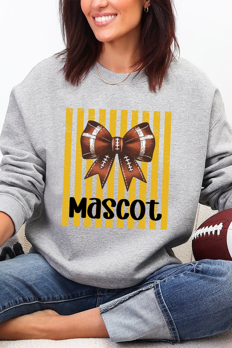 Personalized Yellow Gold Varsity Bow Heavy Blend Crew Sweatshirt *Enter Mascot Name - Wholesale Accessory Market