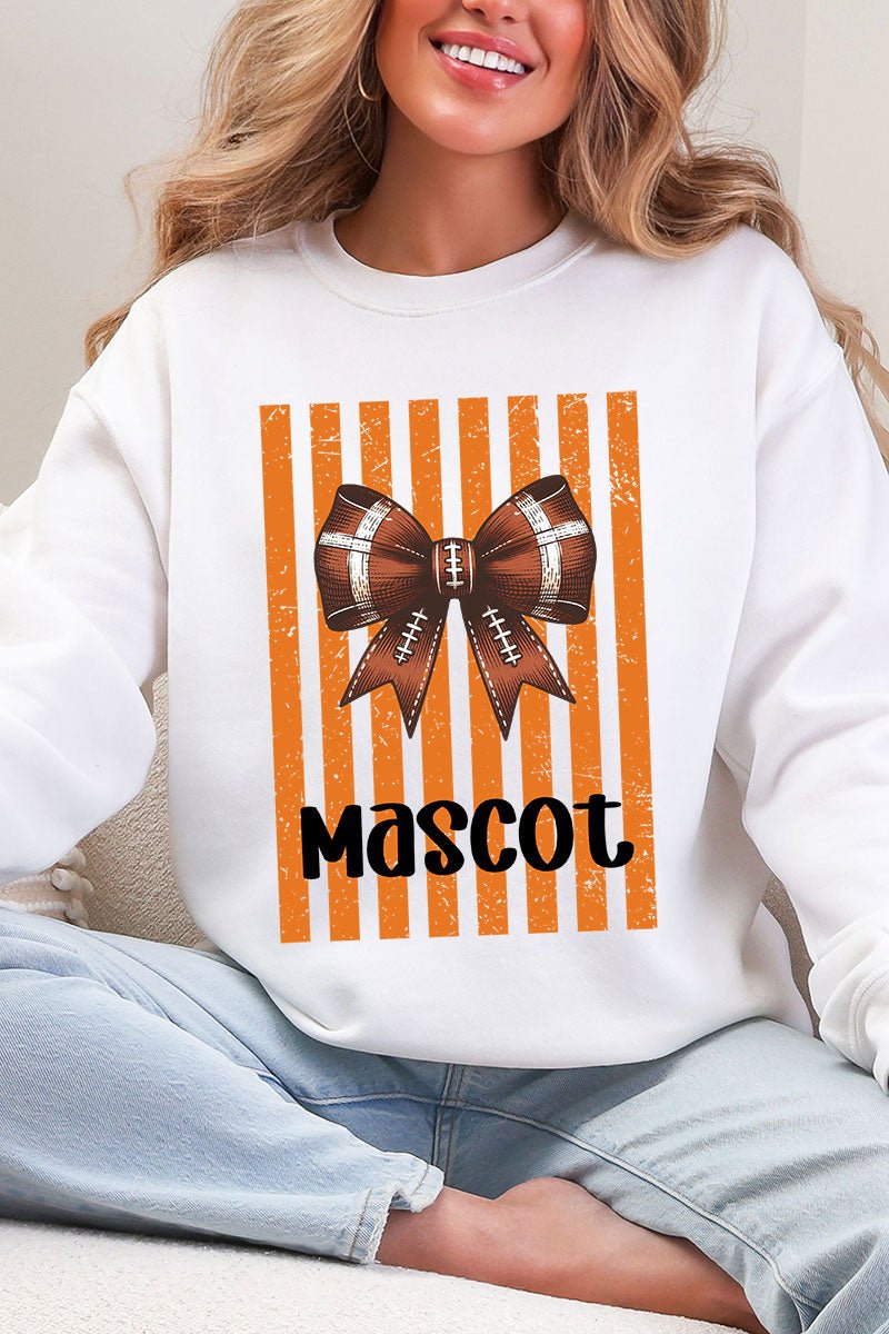 Personalized Orange Varsity Bow Heavy Blend Crew Sweatshirt - Wholesale Accessory Market