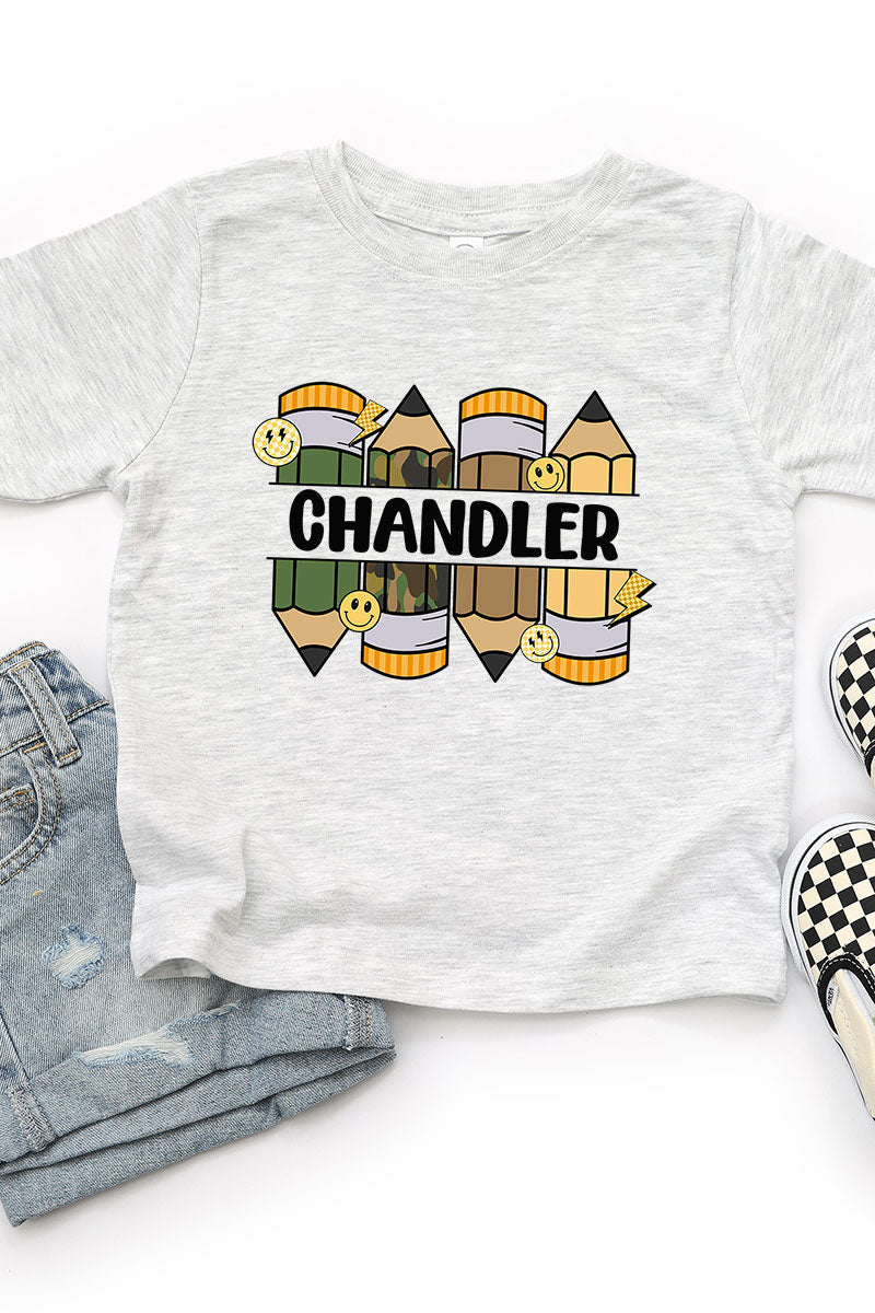 Toddler Personalized Camo Pencil Pack Fine Jersey Tee *Enter Kid's Name - Wholesale Accessory Market