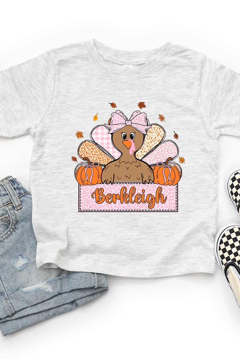 Toddler Personalized Leopard Turkey Tails Fine Jersey Tee *Personalize Your Name - Wholesale Accessory Market