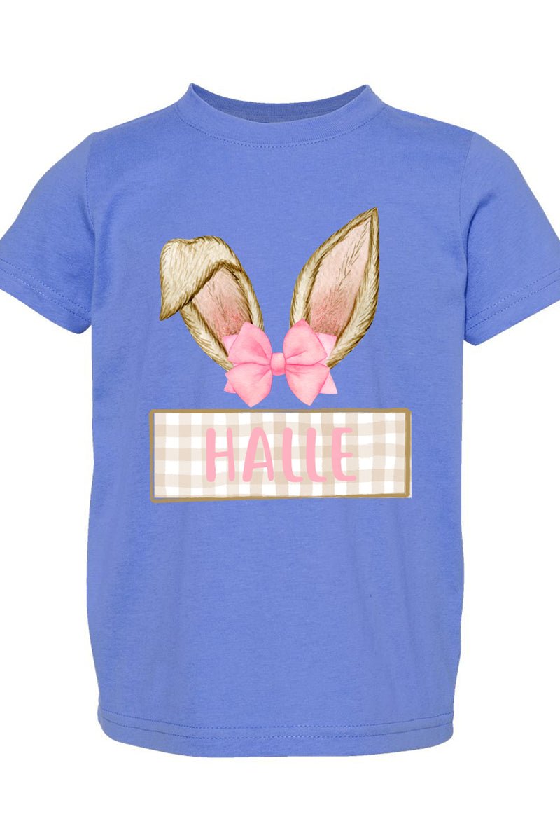 Toddler Personalized Pink Coquette Bunny Ears Fine Jersey Tee *Personalize Your Name - Wholesale Accessory Market