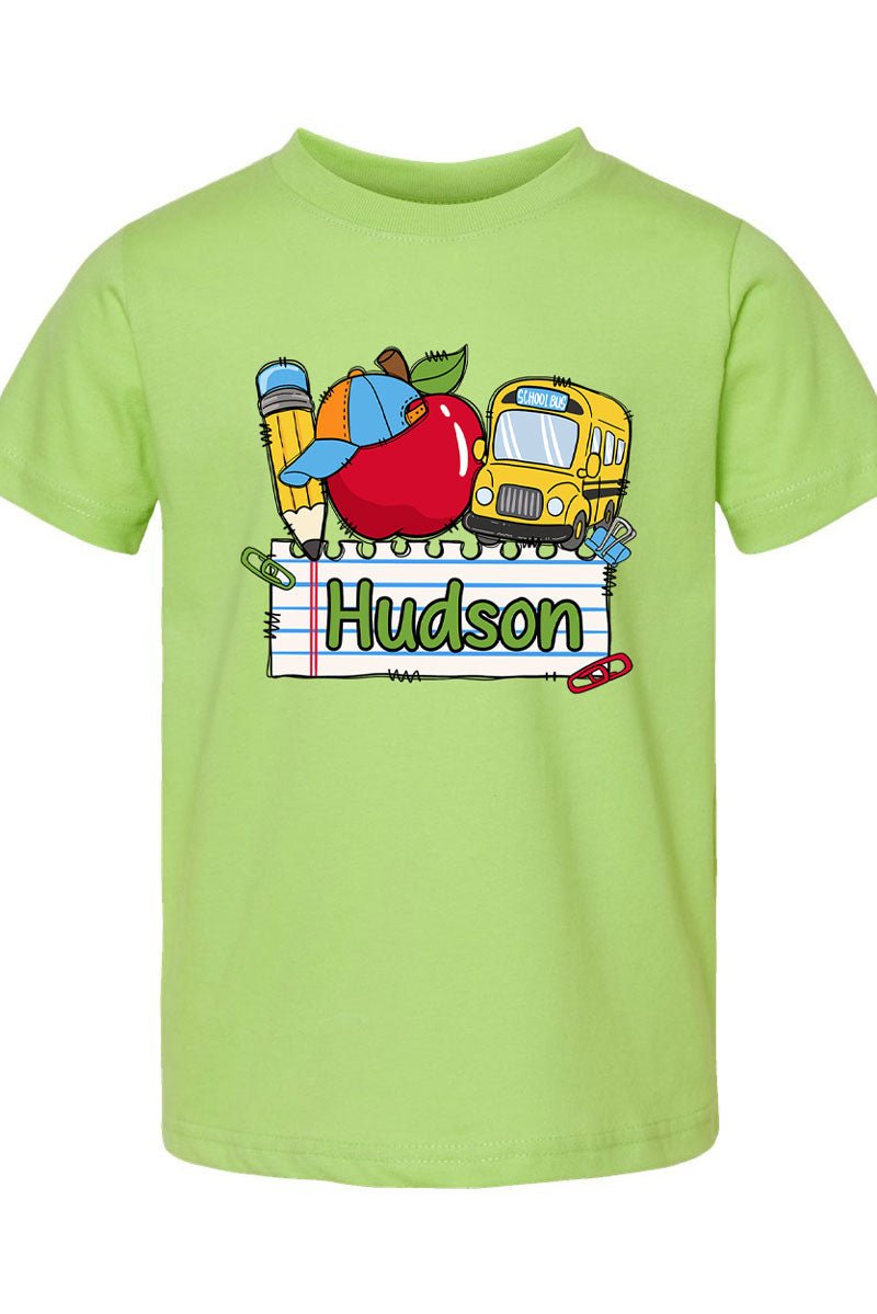 Toddler Personalized Back-to-School Name Tag Boy Fine Jersey Tee *Enter Kid's Name - Wholesale Accessory Market