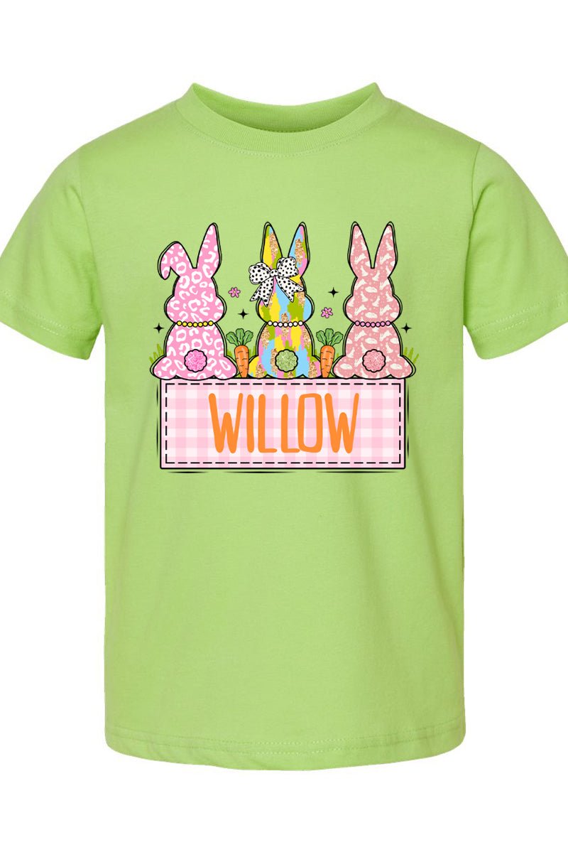 Toddler Personalized Brushstroke Bunny Fine Jersey Tee *Personalize Your Name - Wholesale Accessory Market