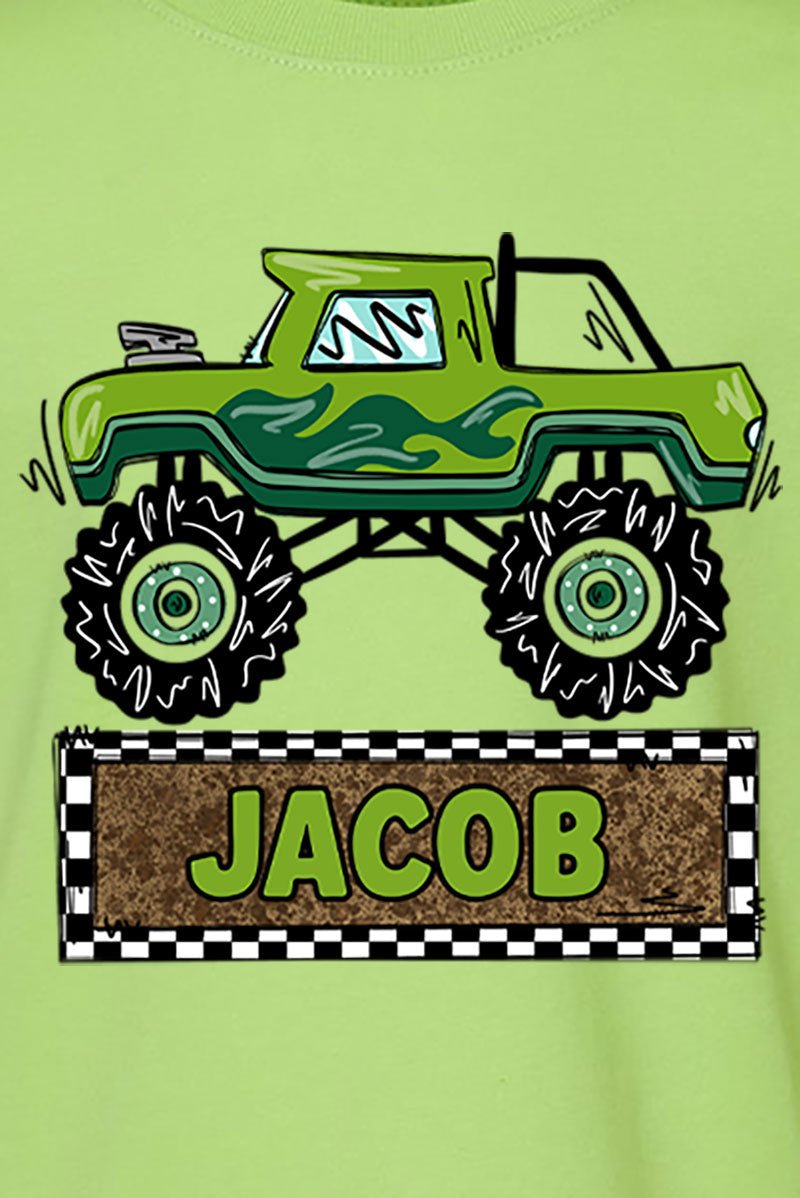 Toddler Personalized Monster Truck Mash Fine Jersey Tee *Personalize Your Name - Wholesale Accessory Market