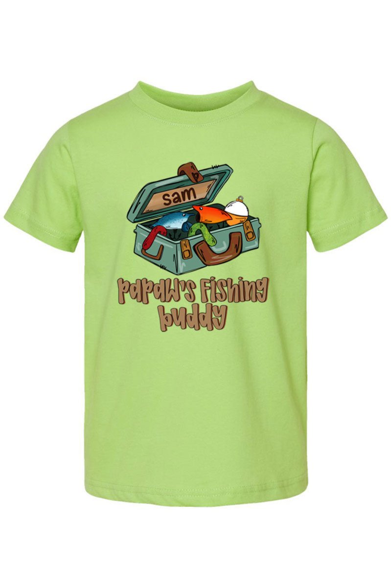 Toddler Personalized Pawpaw's Fishing Buddy Fine Jersey Tee *Personalize Your Name - Wholesale Accessory Market
