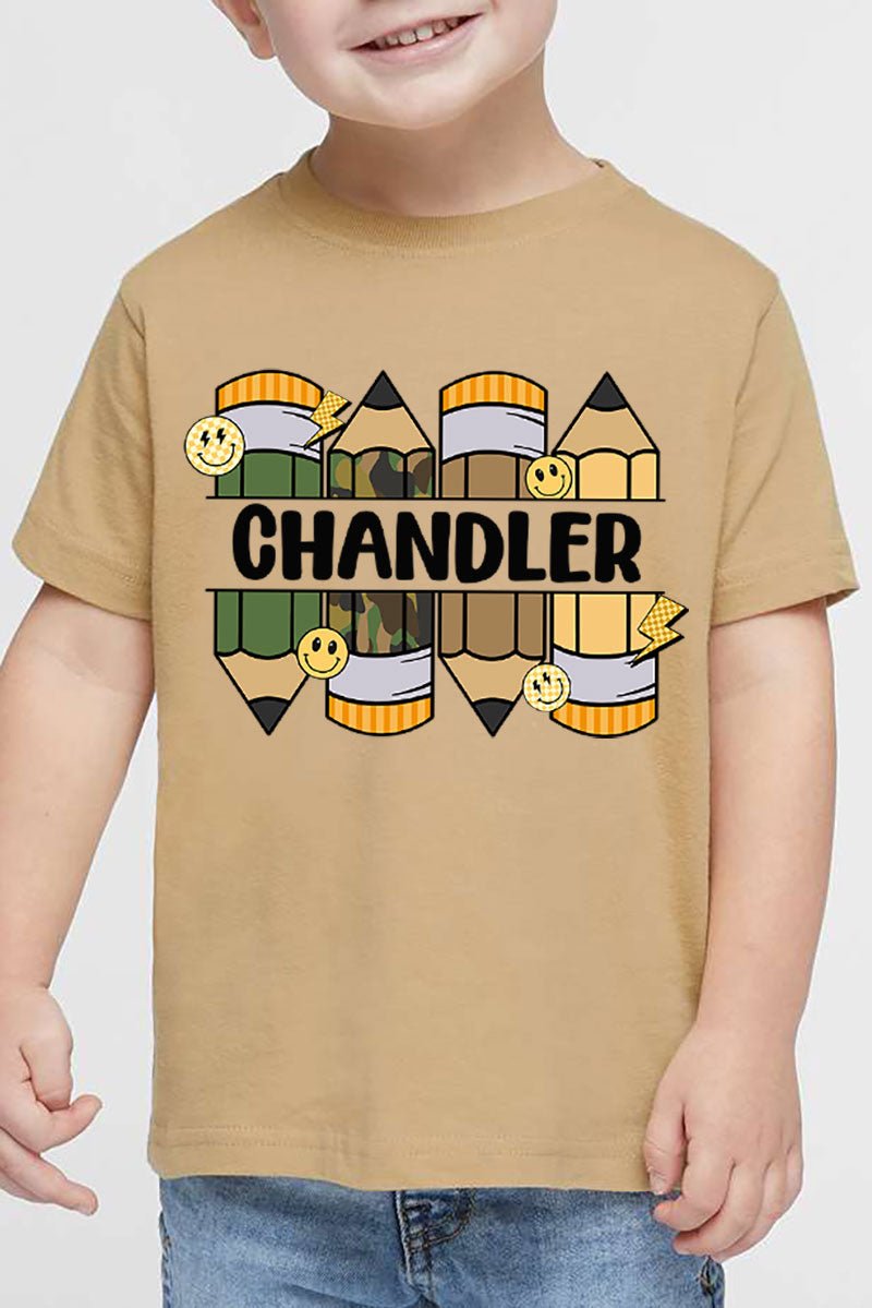 Toddler Personalized Camo Pencil Pack Fine Jersey Tee *Enter Kid's Name - Wholesale Accessory Market