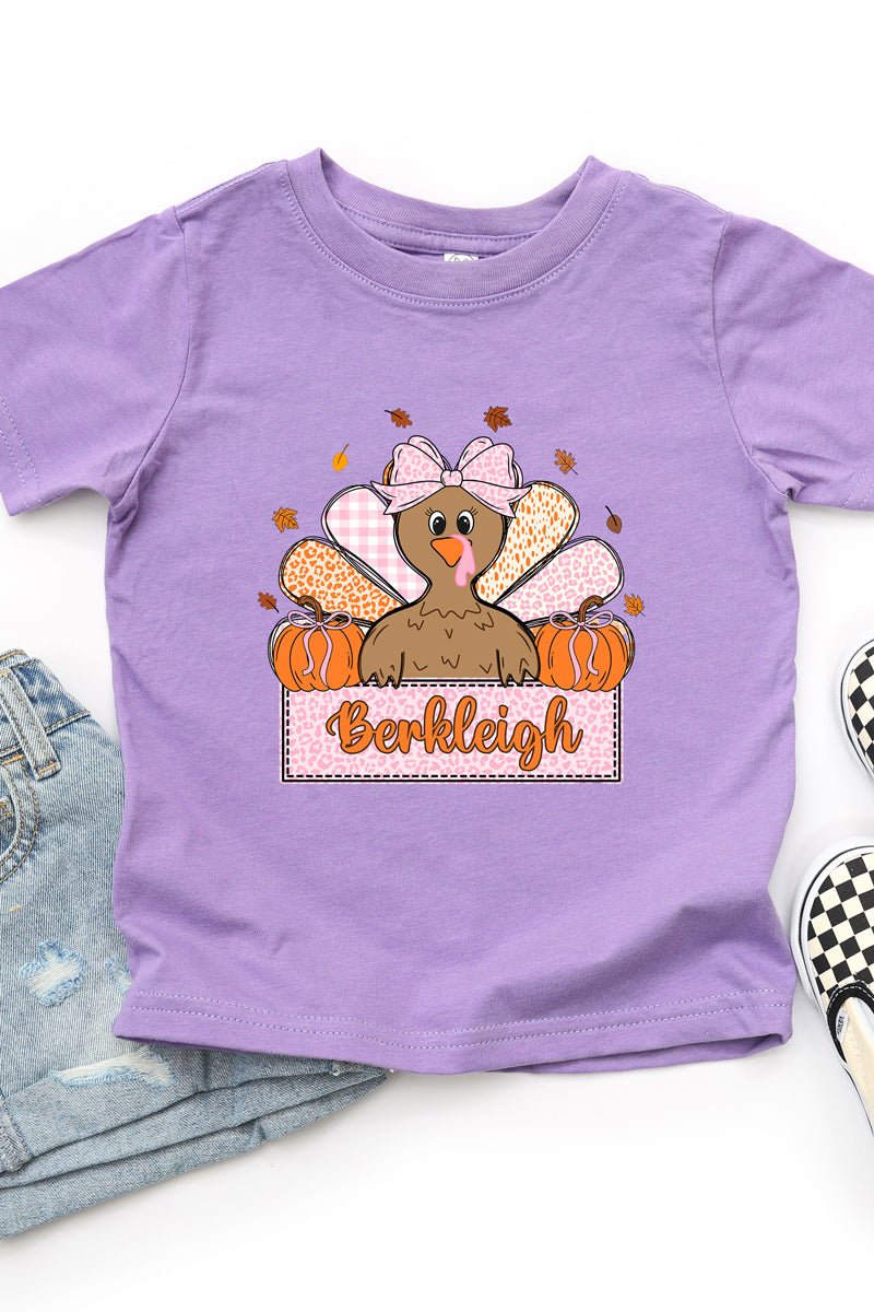 Toddler Personalized Leopard Turkey Tails Fine Jersey Tee *Personalize Your Name - Wholesale Accessory Market