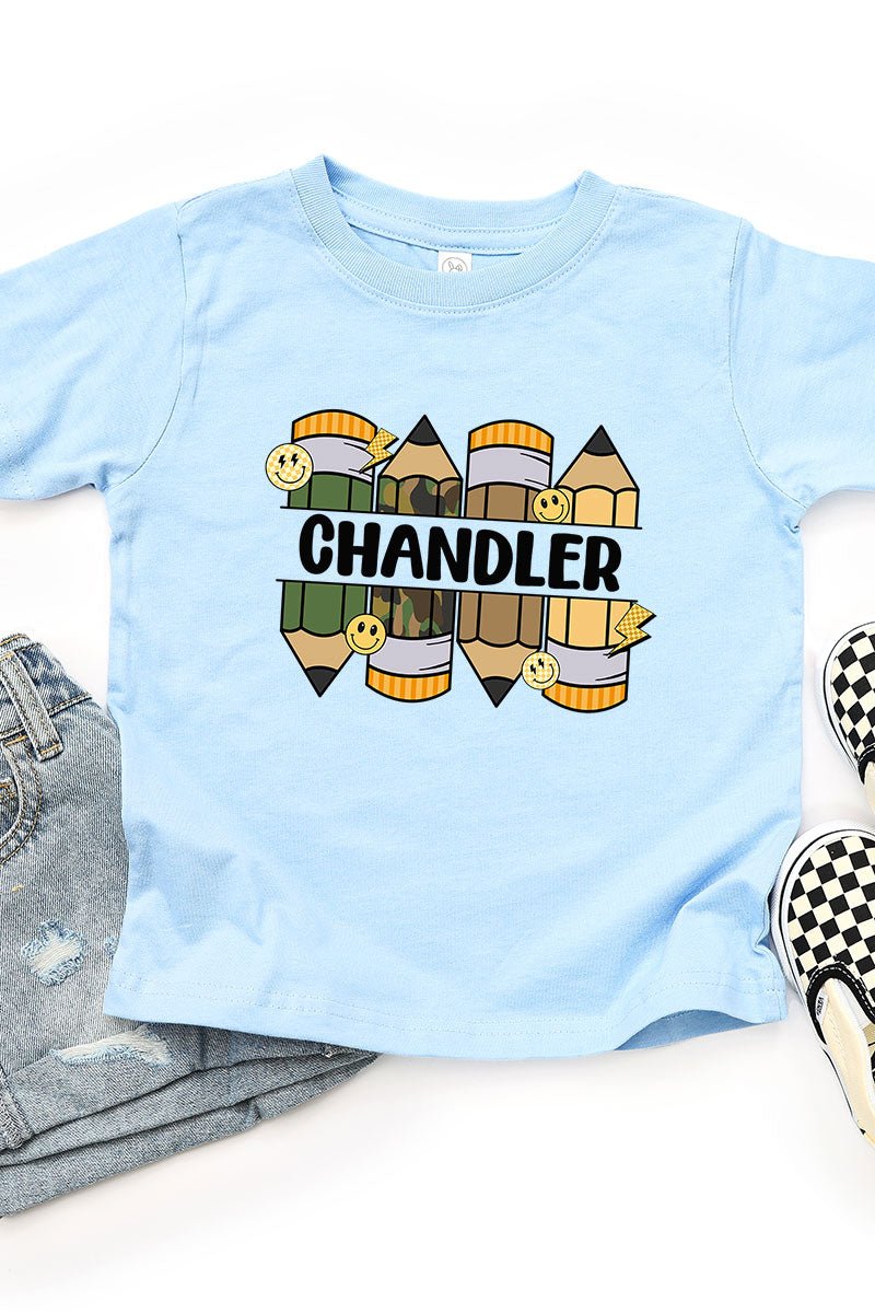 Toddler Personalized Camo Pencil Pack Fine Jersey Tee *Enter Kid's Name - Wholesale Accessory Market