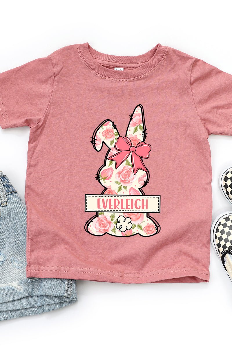 Toddler Personalized Blush Bunny Fine Jersey Tee *Personalize Your Name - Wholesale Accessory Market
