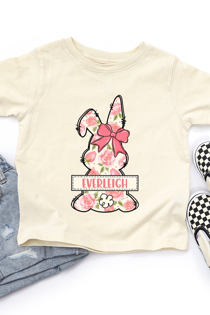 Toddler Personalized Blush Bunny Fine Jersey Tee *Personalize Your Name - Wholesale Accessory Market
