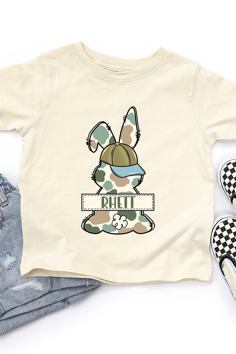 Toddler Personalized Camo Bunny Fine Jersey Tee *Personalize Your Name - Wholesale Accessory Market