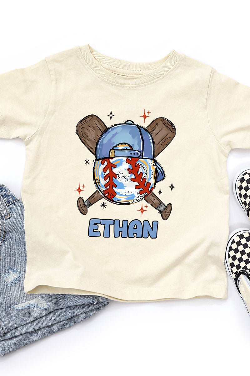 Toddler Personalized Hat Back Home Run Hitter Fine Jersey Tee *Personalize Your Name - Wholesale Accessory Market