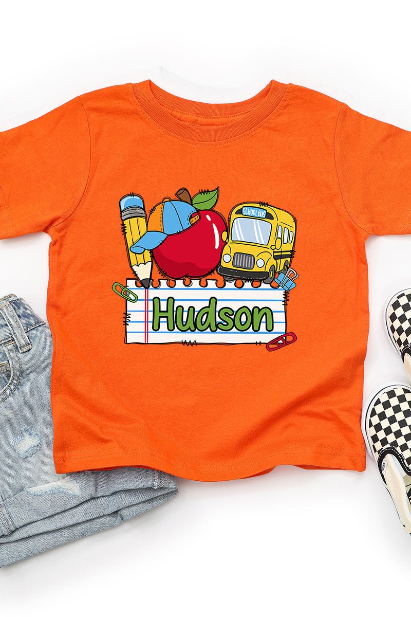 Toddler Personalized Back-to-School Name Tag Boy Fine Jersey Tee *Enter Kid's Name - Wholesale Accessory Market