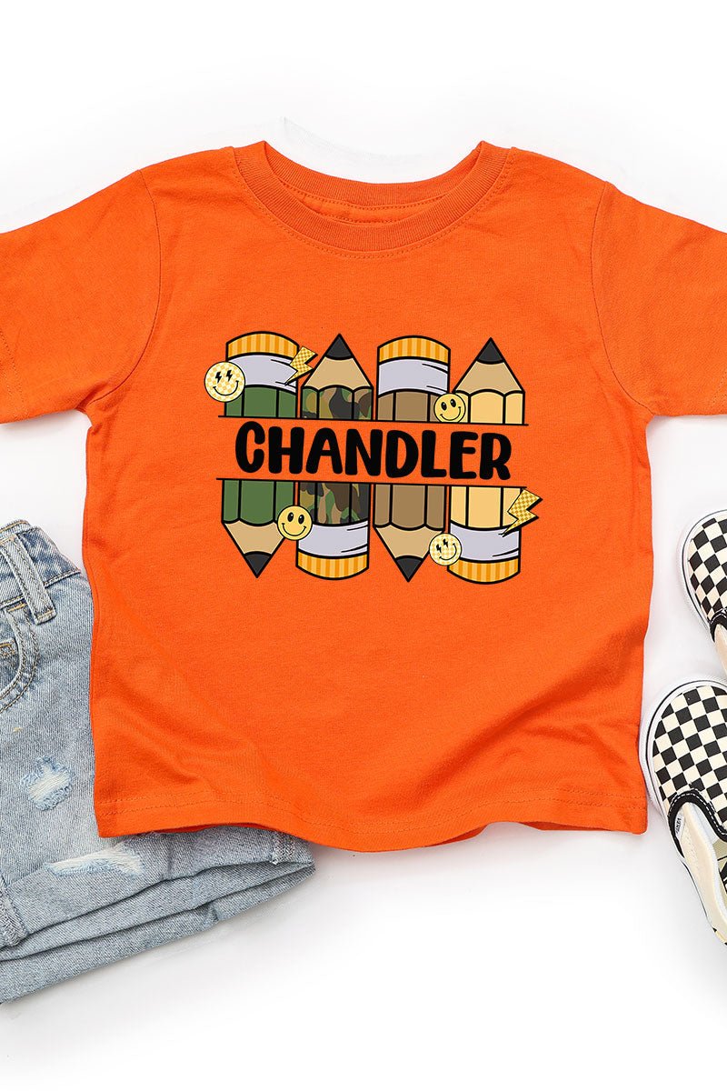 Toddler Personalized Camo Pencil Pack Fine Jersey Tee *Enter Kid's Name - Wholesale Accessory Market