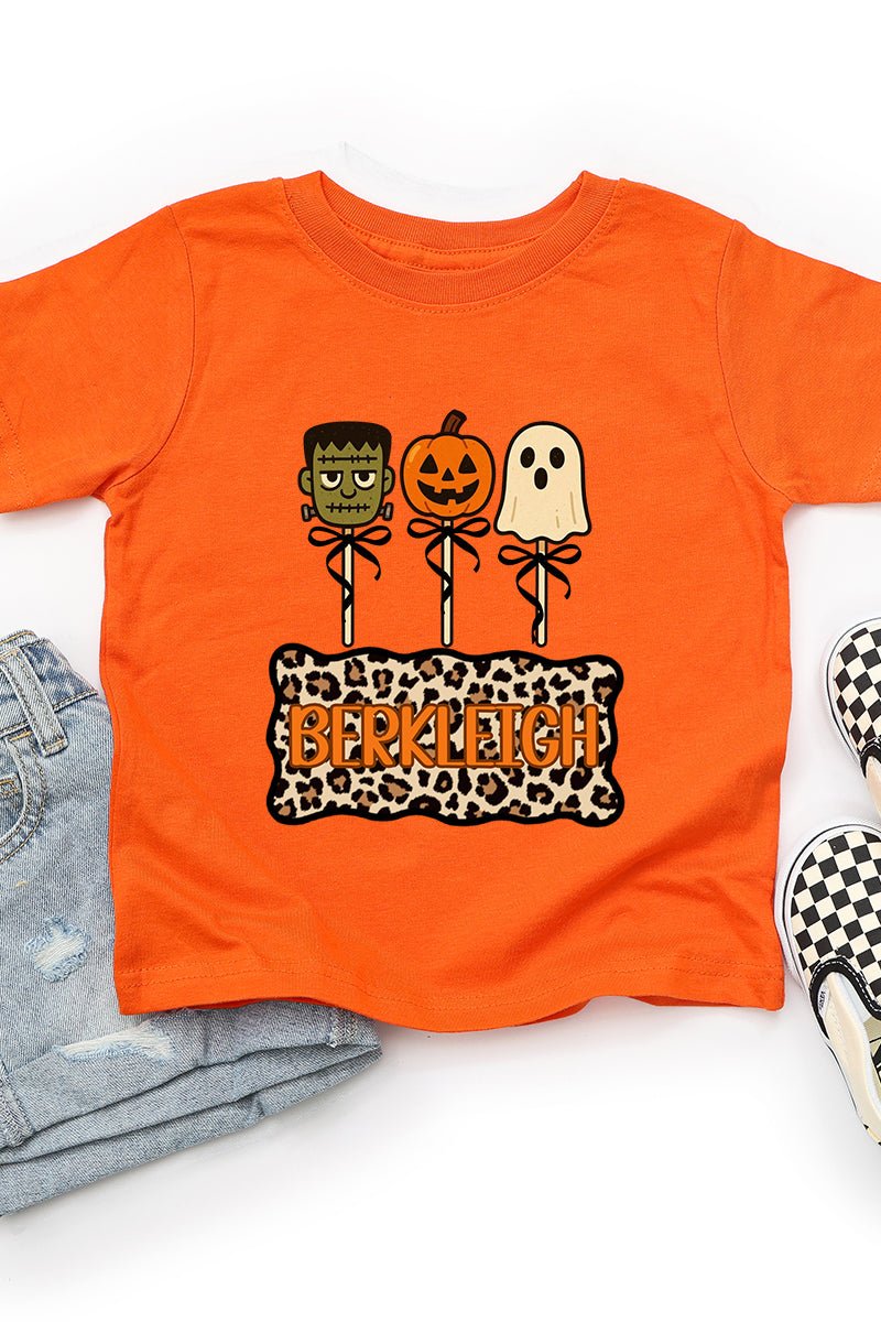 Toddler Personalized Leopard Halloween Pop Fine Jersey Tee *Personalize Your Name - Wholesale Accessory Market
